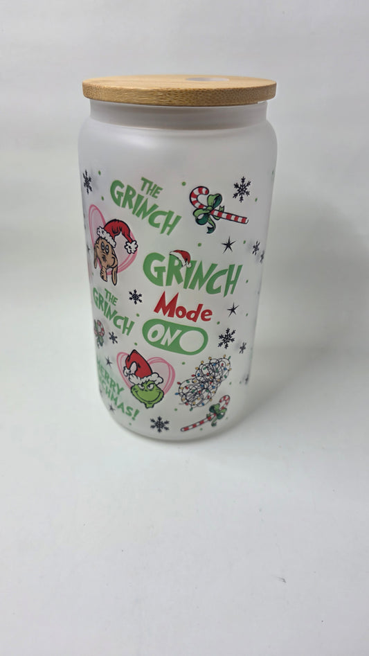 Mean Green 16oz Frosted Glass Can