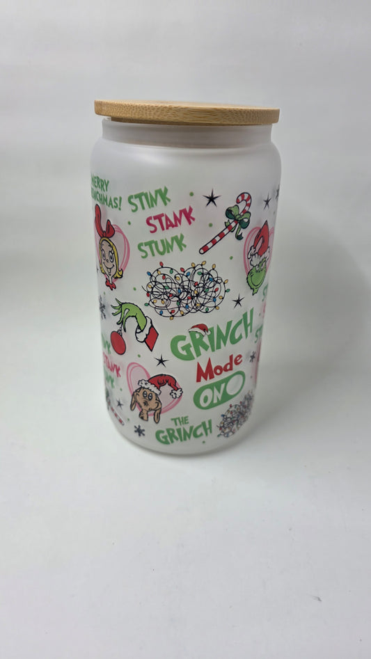 Mean Green 16oz Frosted Glass Can