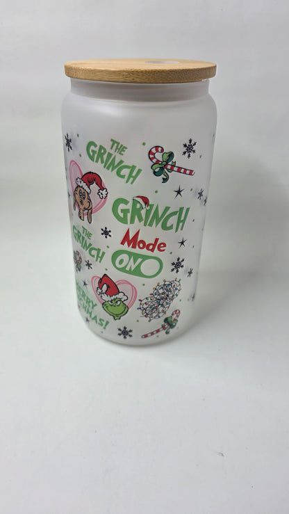 Mean Green 16oz Frosted Glass Can